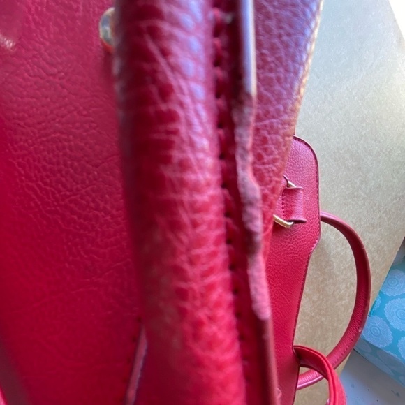 EUC BOC Red Purse Pretty Red and Brown with shoulder strap - Picture 6 of 9